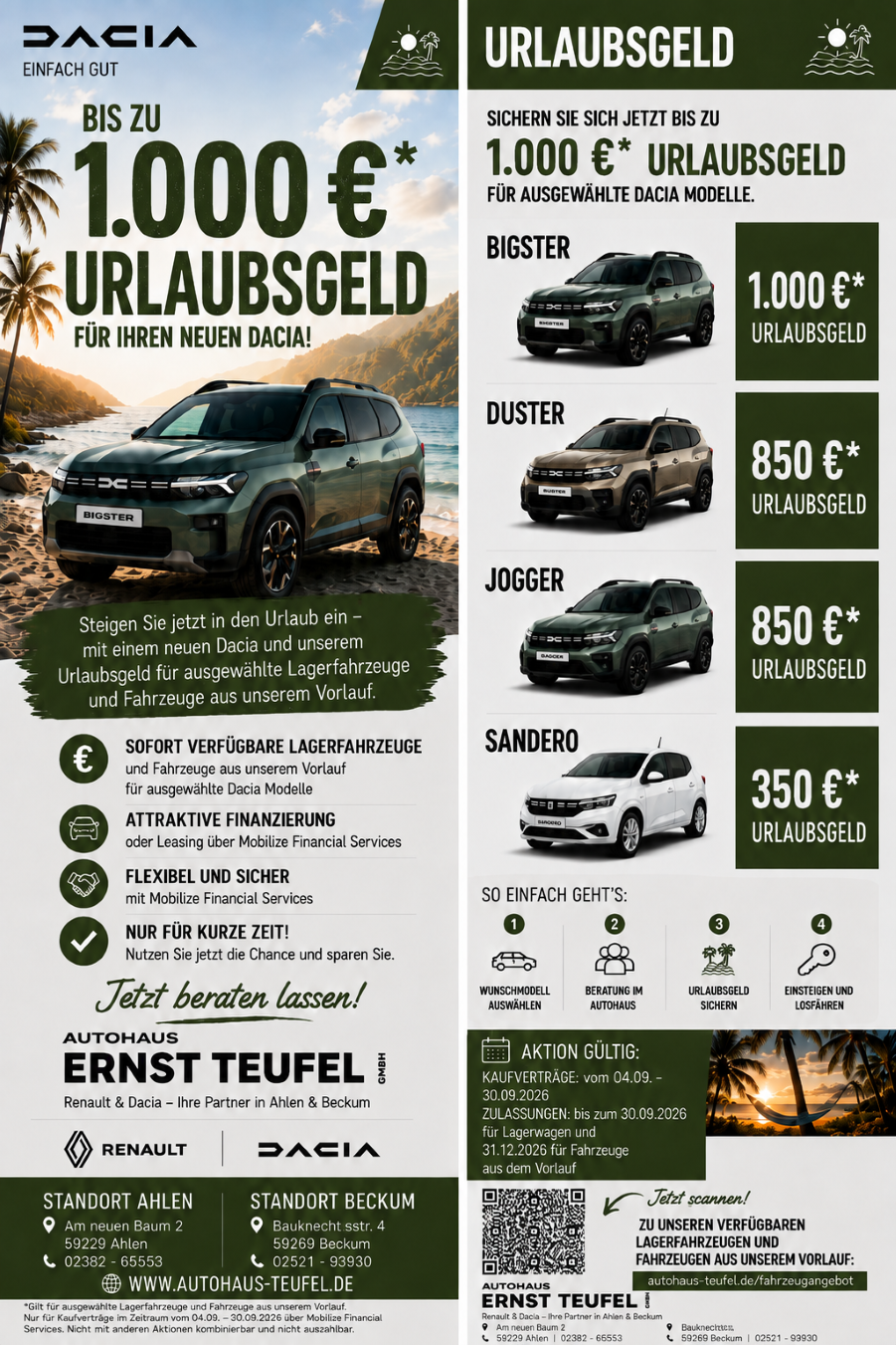 Dacia Urlaubsgeld 